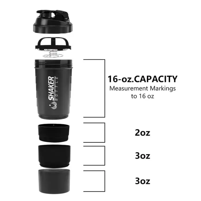 Bouteille Shaker anti-fuite avec 3 couches