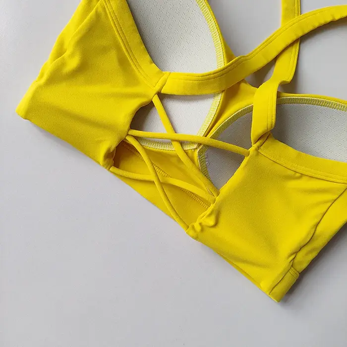 Soutien-gorge de sport pour femme à fines bretelles, dos élégant, antichoc, pour la course, le yoga, le Pilates et l'entraînement