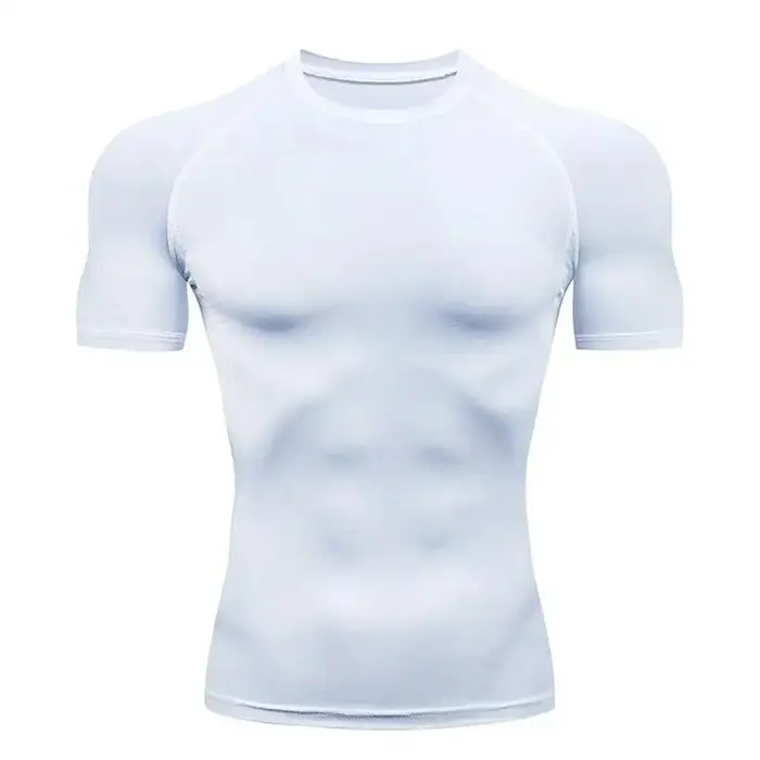 T-shirt de sport à manches courtes pour hommes, haut de course