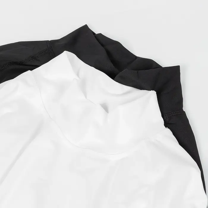 T-shirt moulant de sport de musculation pour hommes, col roulé à Compression, manches courtes, gymna