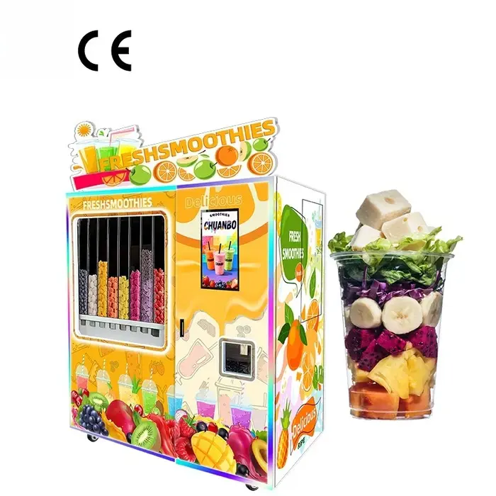 Distributeur automatique de smoothies protéinés commerciaux, haut rendement, 8 canaux frais, personn