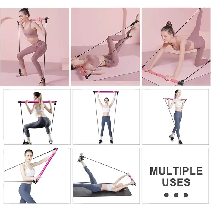Barre de Pilates multifonctionnelle avec corde de tension d'expansion thoracique de yoga