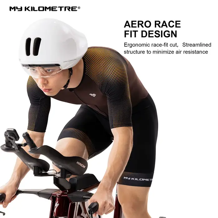 Combinaison de triathlon homme séchage rapide légère à manches courtes noire et violette une pièce pour cyclisme course natation TriSuit MY KILOMETRE