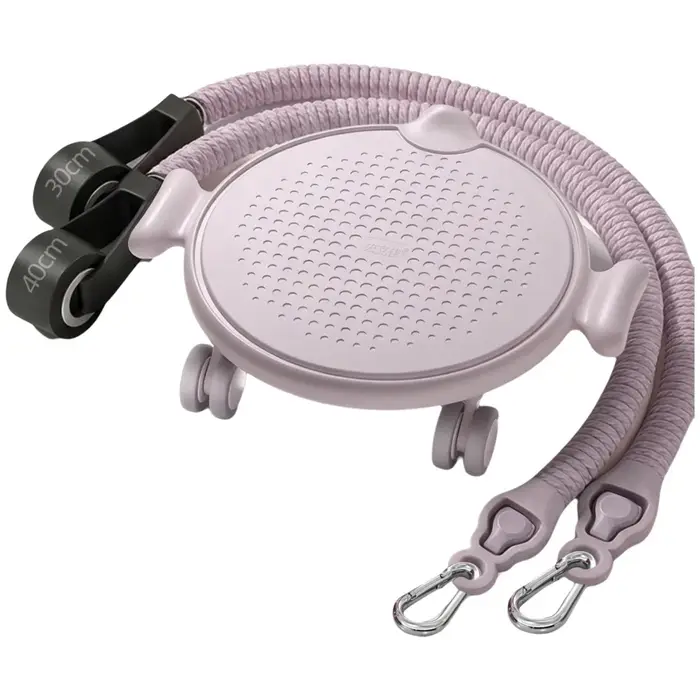 Plateau de glisse Pilates à conception silencieuse avec bande de résistance, grande capacité de charge, pour entraînement du tronc, antidérapant, avec roue universelle