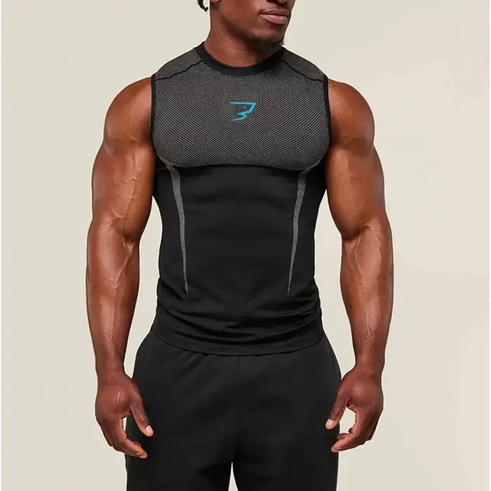 Débardeur Homme Fitness Léger Élastique Sans Manches Séchage Rapide Respirant pour Entraînement Extérieur Course Exercice