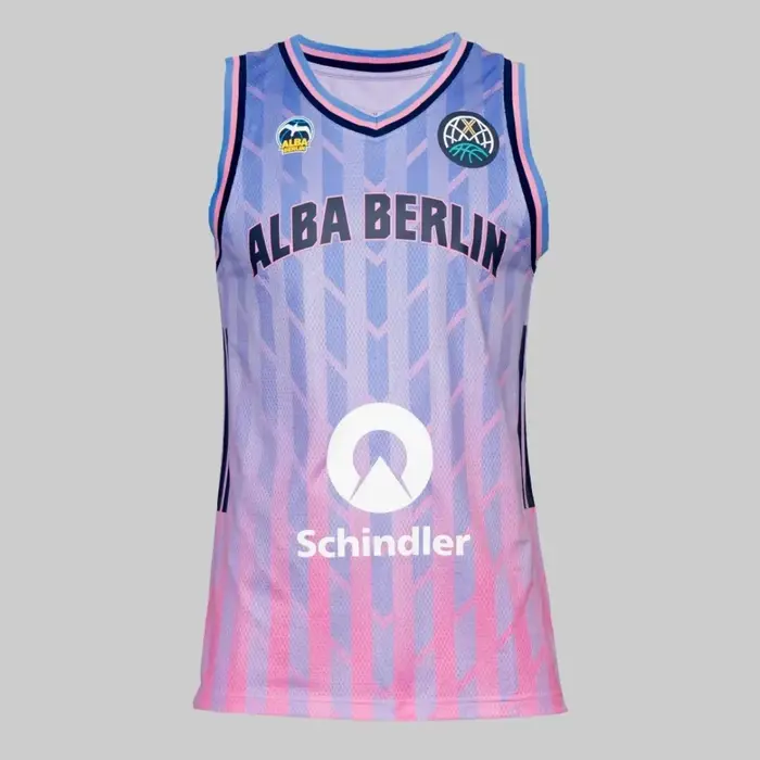 Maillot de basket domicile ALBA BERLIN BBL Allemagne 25-26, T-shirt sportif à séchage rapide pour ho