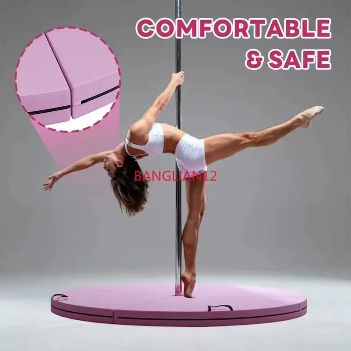 Tapis de yoga/gymnastique/pole dance, tapis rond pliable en PVC anti-chute