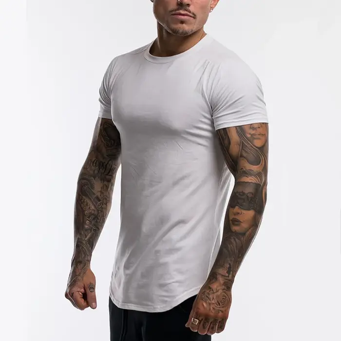 Vêtements unis mode T-Shirt hommes coton respirant Fitness