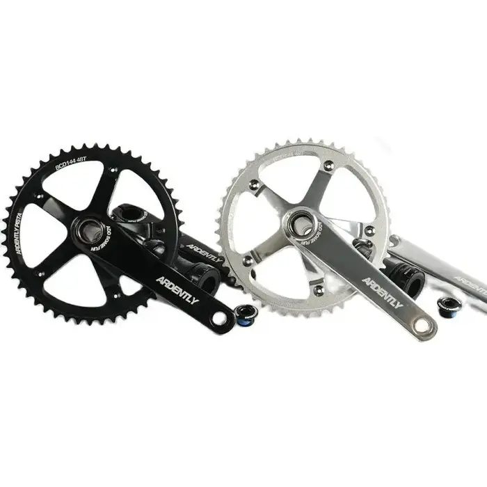 Ardently-Pédalier Intégré Creux pour Vélo, FixeGear, 48T, 165mm, Piste, Vitesse Unique, BCD144mm, Al