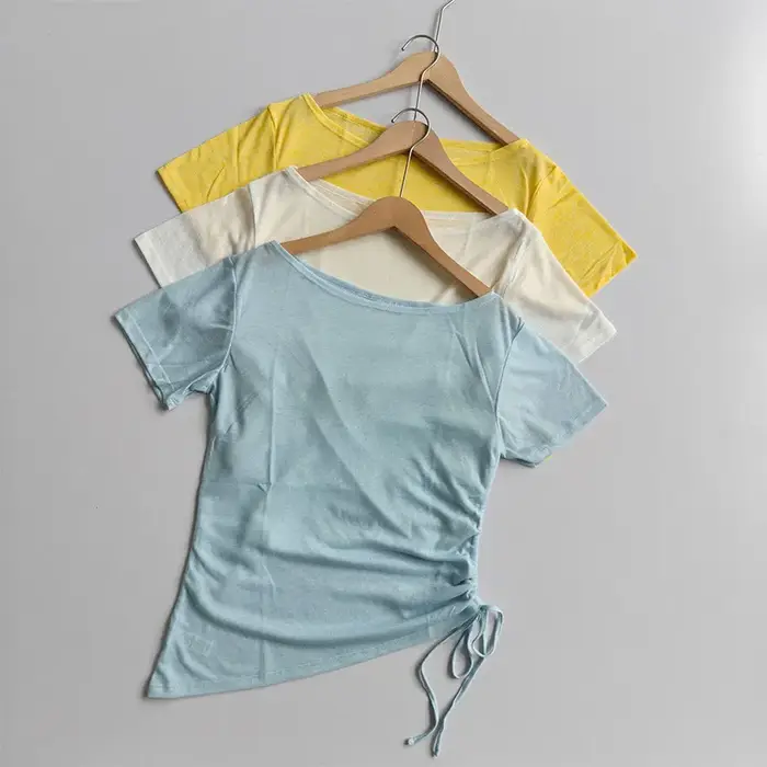 Vêtements de yoga à haute élasticité, sensation de peau nue, respirants, séchage rapide, hauts de sport à manches courtes pour la course et le fitness, à porter en extérieur