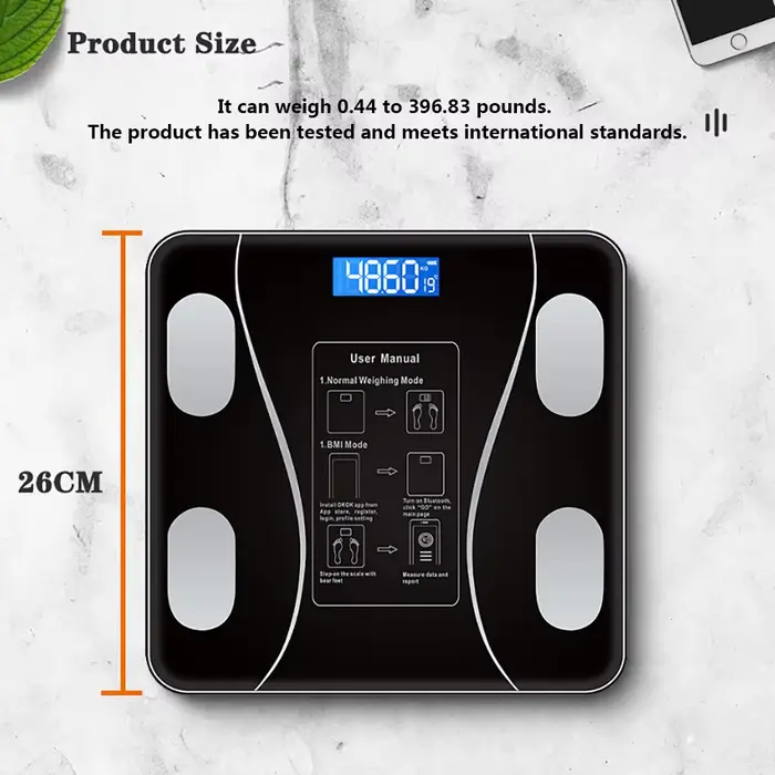 Balance de graisse corporelle intelligente sans fil