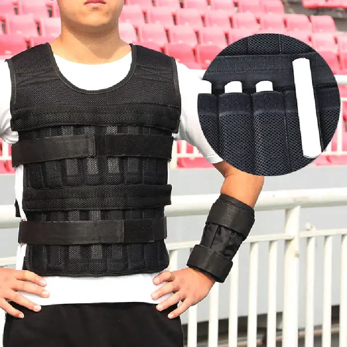 Gilet lesté de 20 kg, veste de poids de chargement réglable