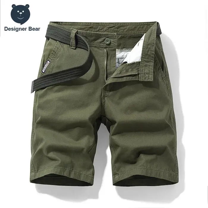 Shorts Cargo Baggy Homme 2026 de Marque – Bermuda de Travail Multi-Poches en Coton pour l'Été