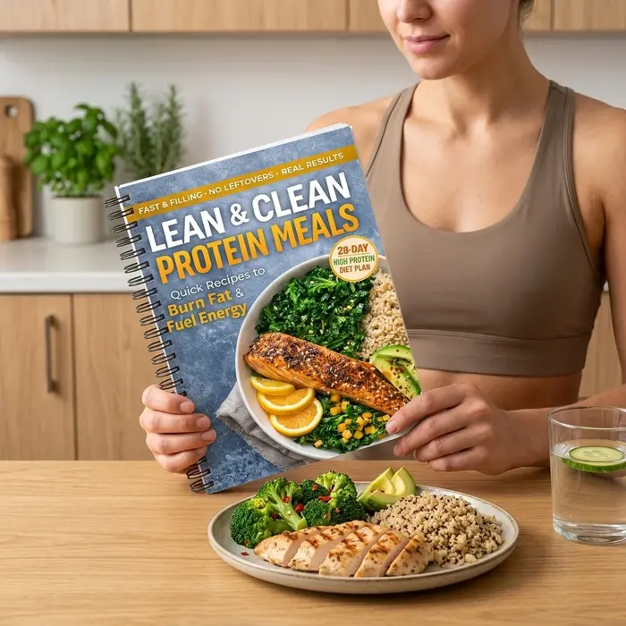Cuisinier complet de recettes diététiques riches en protéines sur 28 jours avec guide des repas et recettes faibles en calories pour la perte de poids et une alimentation saine