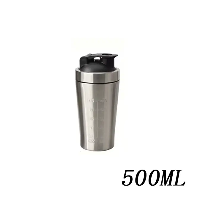 Bouteille shaker en acier inoxydable pour protéines avec boule en acier, anti-fuite, pour la salle d