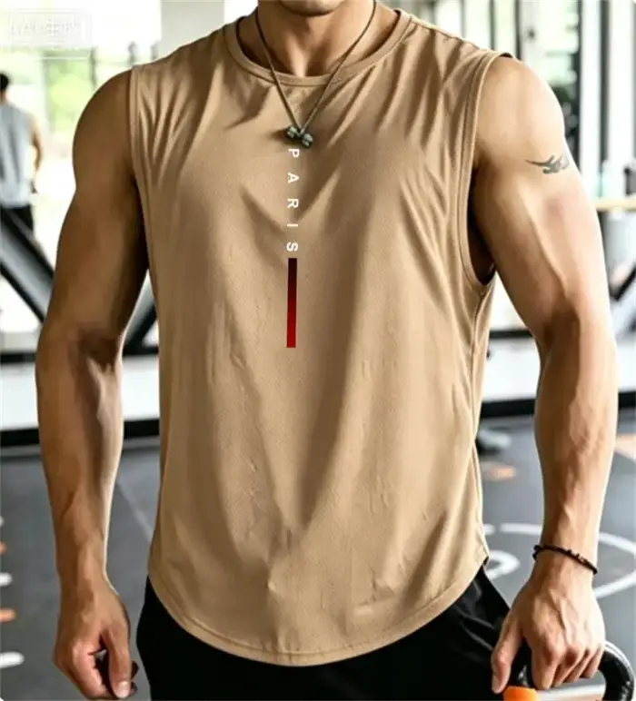 Débardeurs de sport PARIS pour hommes – Maillots de corps amples d'été pour la musculation