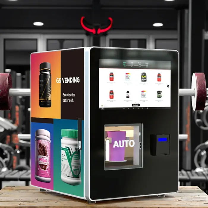 Distributeur automatique de shakes protéinés, équipement commercial professionnel pour la distribution précise de poudre de protéines