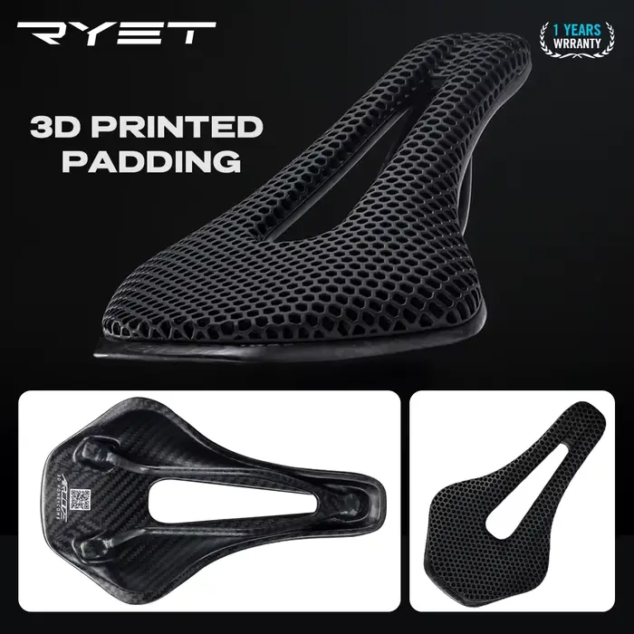 RYET 3D imprimé selle de vélo ultraléger en Fiber de carbone creux confortable respirant vtt gravier