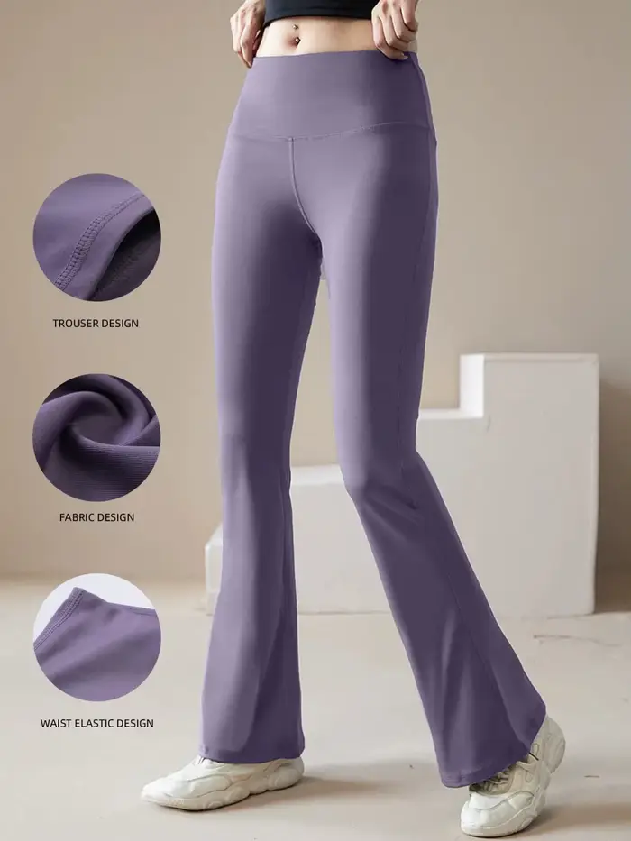 Pantalon de yoga taille haute à jambes larges pour femme