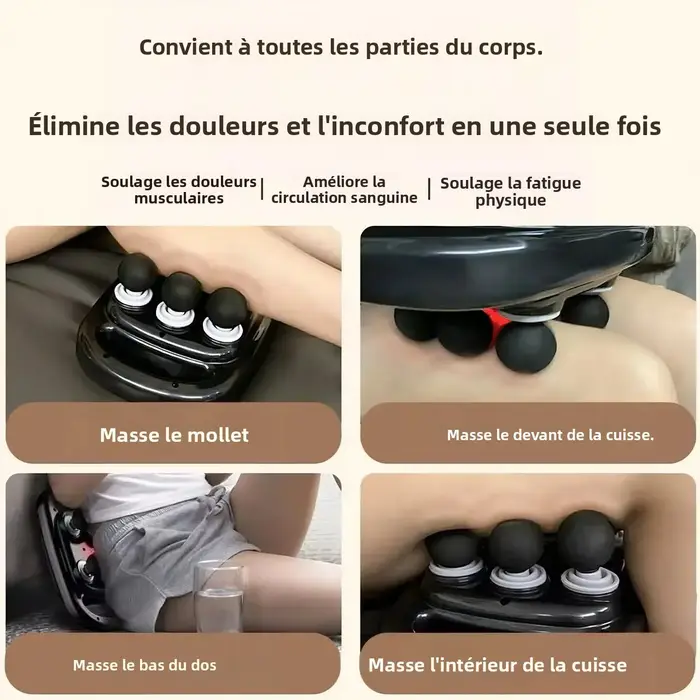 Pistolet de massage fascia haute puissance à 6 têtes, relaxant musculaire fitness, appareil de massage des tissus profonds pour soulager la fatigue corporelle complète