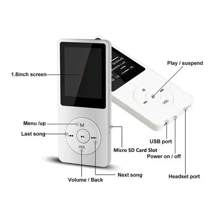 Lecteur MP3 Sports de plein air Fitness Mini baladeur Mp4/mp3 Support Bluetooth
