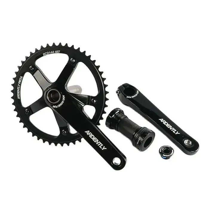 Ardently-Pédalier Intégré Creux pour Vélo, FixeGear, 48T, 165mm, Piste, Vitesse Unique, BCD144mm, Al