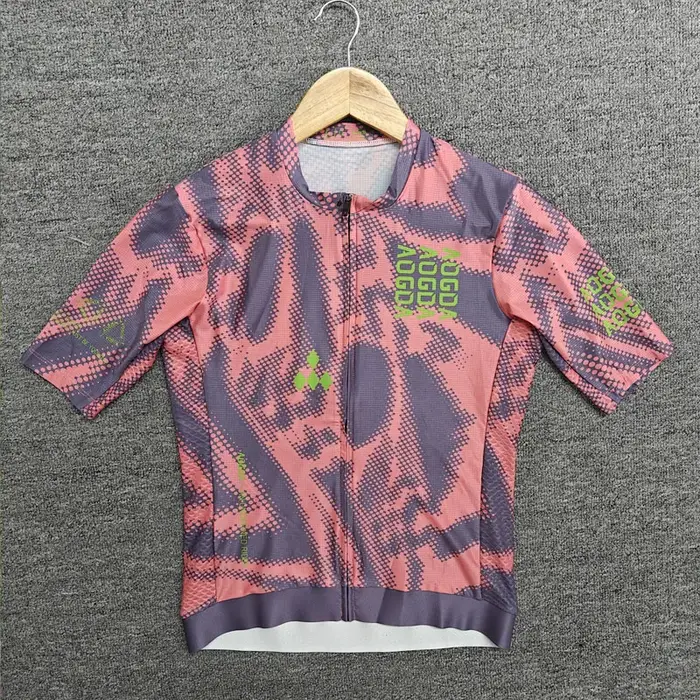 Aogda Maillot de cyclisme à manches courtes pour hommes, dessus de chemise de vélo respirant à sécha