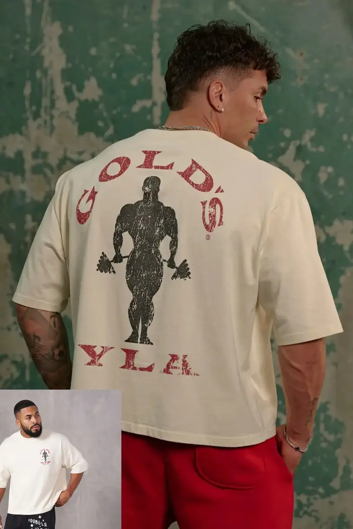 Golds Gym Nouveaux T-shirts en coton pour hommes, T-shirt imprimé - Convient pour les entraînements 