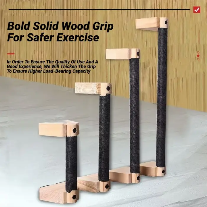 1 Paire de Barres de pompes en bois pour exercices de fitness