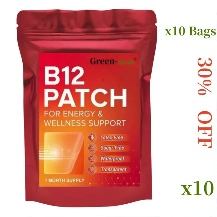 Patch quotidien B12 transdérmique auto-adhésif mélange naturel 30 unités pour 1 mois approvisionnement de patchs de vitamine B12
