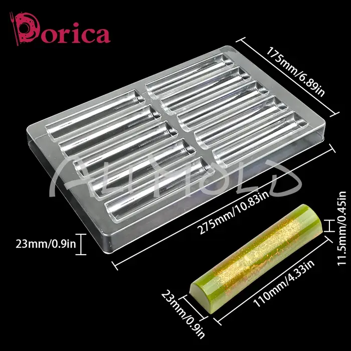 Moule de barre de chocolat professionnel en plastique, crème au beurre, confiserie, bonbons, outil de décoration de gâteaux, pâtisserie, Dessert, ustensile de cuisson