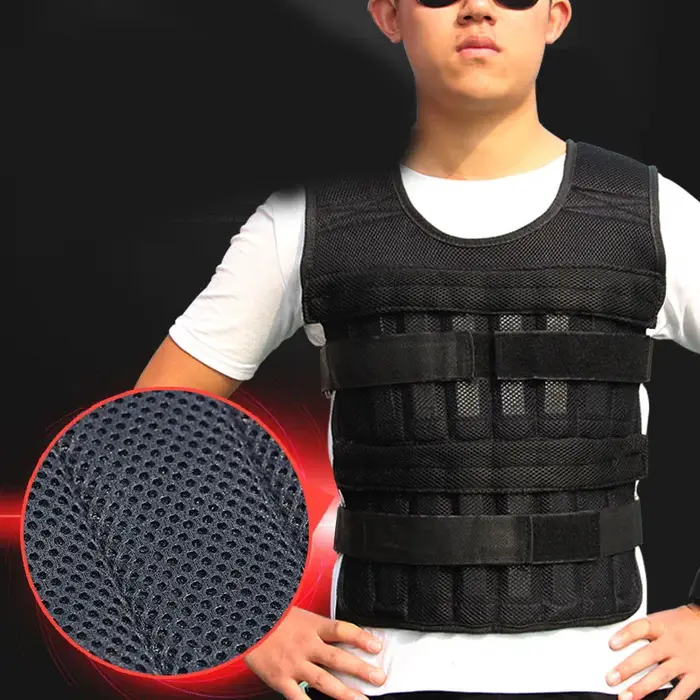 Gilet lesté de 20 kg, veste de poids de chargement réglable
