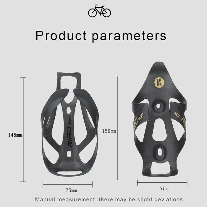 RIRO-Bouteille d'eau de vélo entièrement en fibre de carbone ultralégère, porte-bouteille universel 