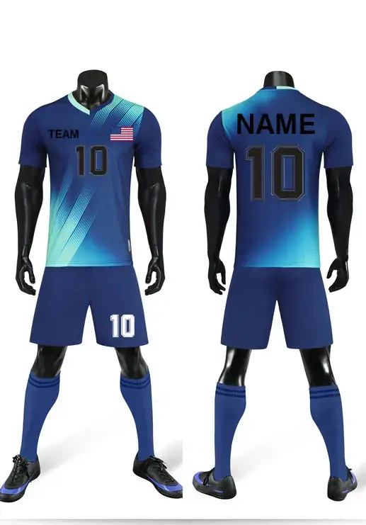 Ensemble de vêtements de football personnalisés, tenue d'entraînement à manches courtes pour hommes,