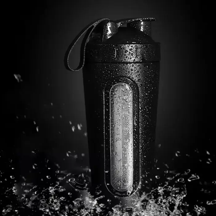 Bouteille shaker sport 700 ml en acier inoxydable