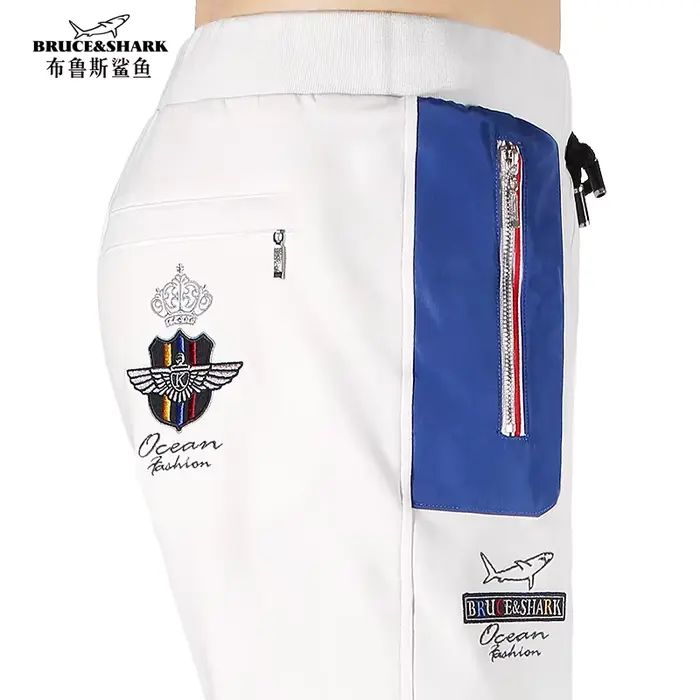 Pantalon de sport en coton à taille élastique pour hommes, vêtements d'entraînement décontractés, vêtements de course, blanc, mode toutes saisons, fjdehors, taille M à 3XL
