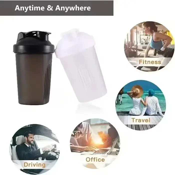 Bouteille shaker pour protéines de 400 ml avec boule de mélange