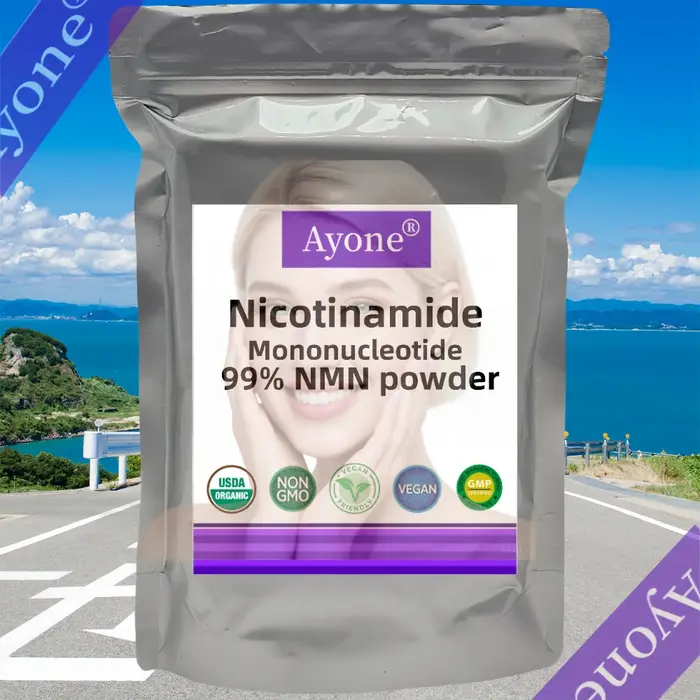Poudre NAD + pure à 99 % dans des sacs multicouches personnalisés spécialisés en usine