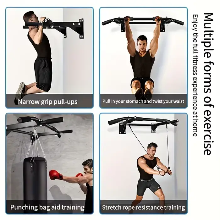 Barre de traction murale pour salle de sport à domicile avec structure triangulaire stable
