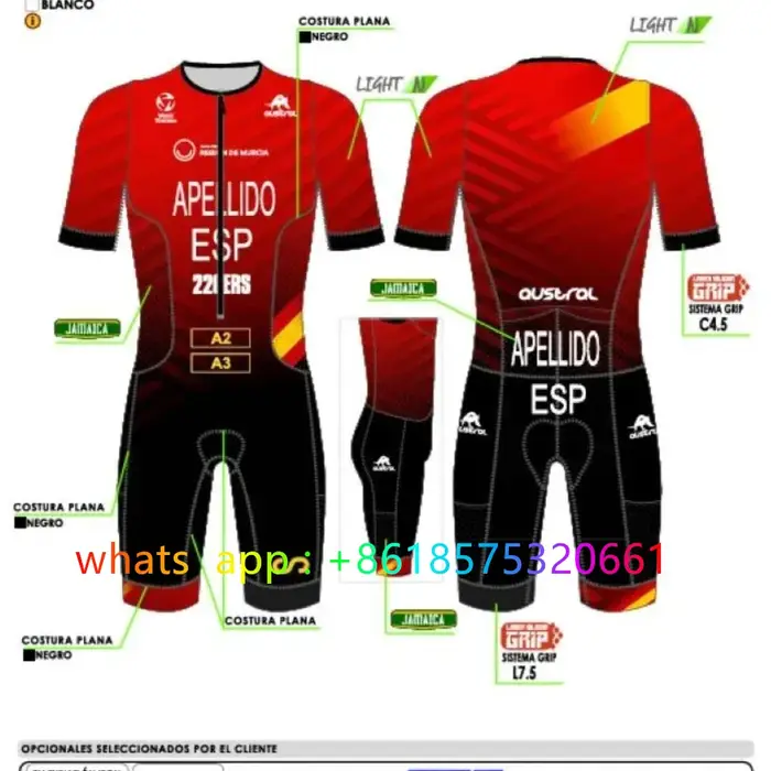 Body sans manches pour Triathlon espagnol pour hommes