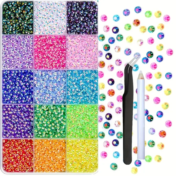 Strass en MSI de résine pour l'artisanat, gemmes à dos plat non correctif, stylo à choisir, pince à 