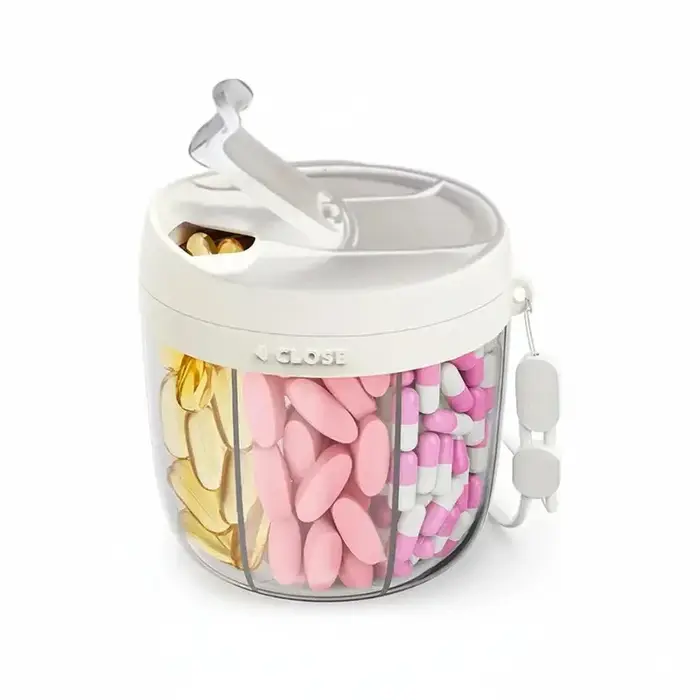 Boîte de rangement portable à 7 compartiments pour compléments vitaminiques, organisateur de capsule