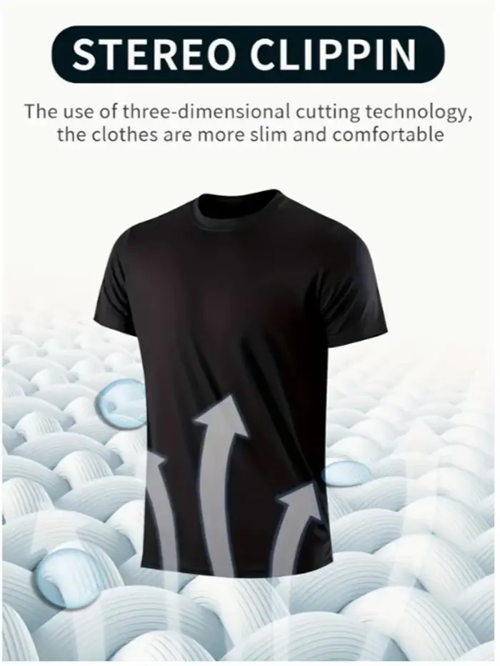 T-shirts pour hommes à col rond en polyester respirant