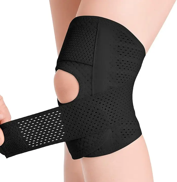 Genouillère avec stabilisateurs latéraux, soulage la déchirure méniscale, la douleur au genou, l'arthrite, soulagement des douleurs articulaires, soutien du genou respirant