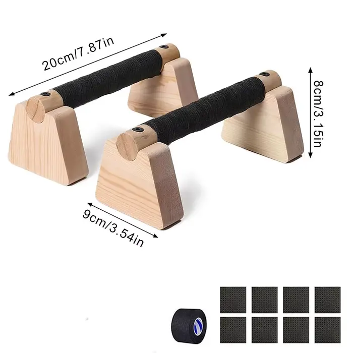 1 paire de barres de poussée en bois, pour barres de parallèles d'entraînement à domicile, blocs de