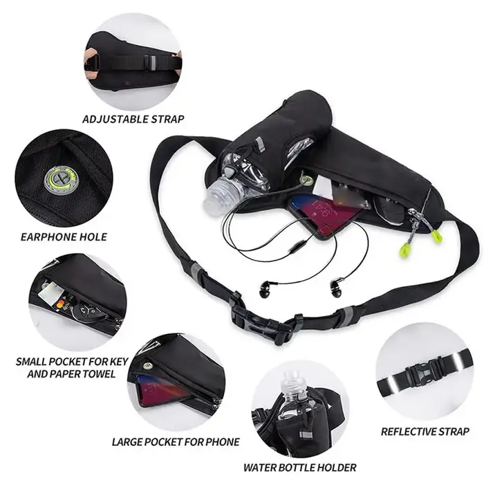 Porte-bouteille d'eau de Sport, Camping en plein air, randonnée, Fitness, course à pied, sacs de taille pour hommes et femmes, vélo, ceinture de cyclisme