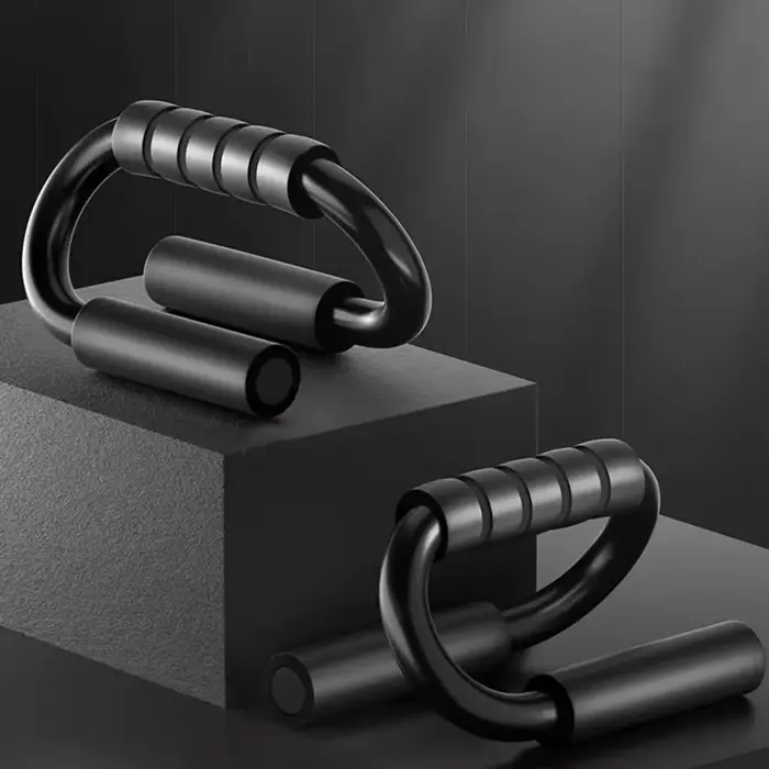 1 paire de barres de musculation de type S avec poignées en mousse antidérapantes
