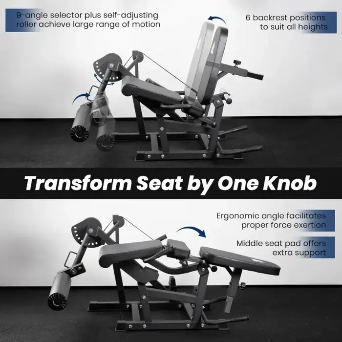 Remise Conception innovante Extension de jambe et Machine à boucles V4.0, capacité de 1100lb Extensi