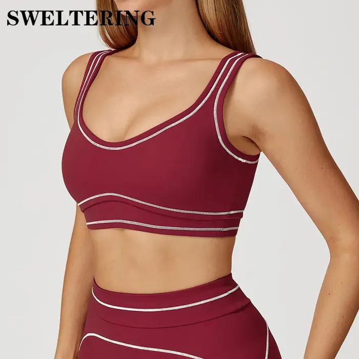 Soutien-gorge de sport respirant anti-transpiration pour femmes, soutien-gorge de yoga, sous-vêtements de fitness antichoc, haut de sport pour la gym, soutien-gorge de sport push-up