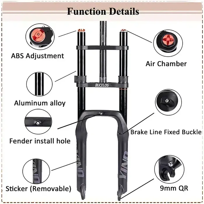 BUCKLOS – fourche avant à Suspension simple ou Double pour vélo Fat Bike, 20x4.0mm, frein à disque 9
